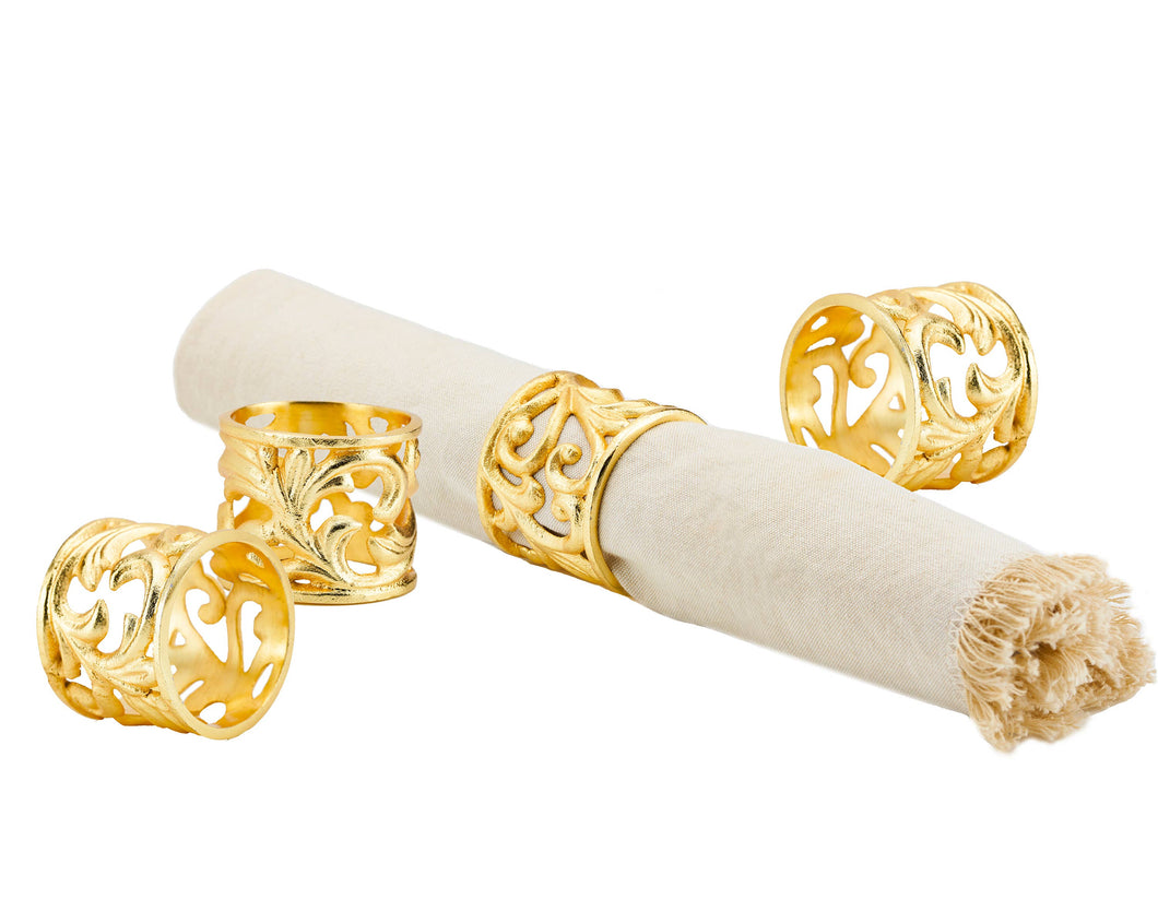 Godinger - Set of Four Baroque Napkin Rings