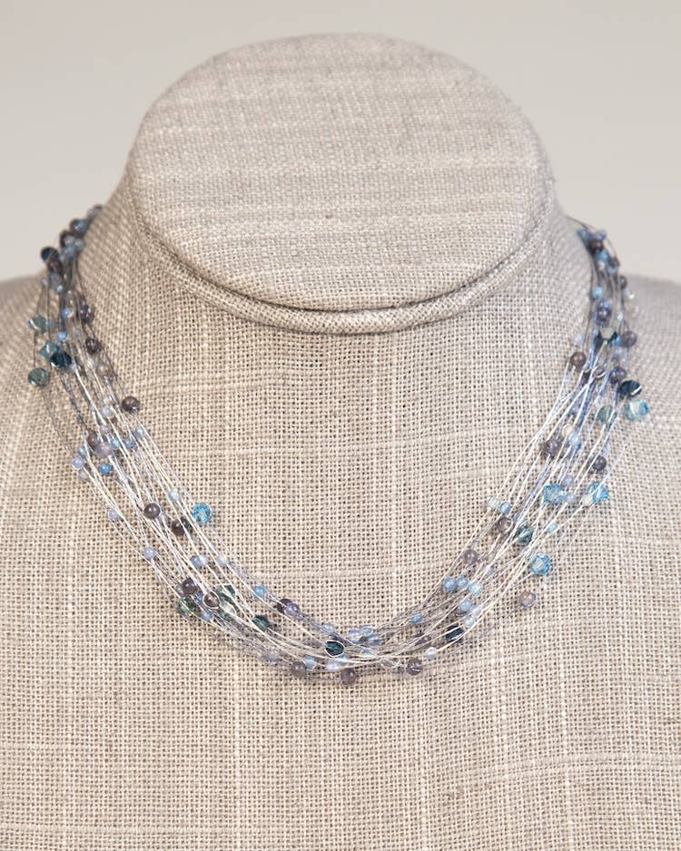 Crossroads Accessories Inc - Bird's Nest Necklace: Turquoise & Charcoal