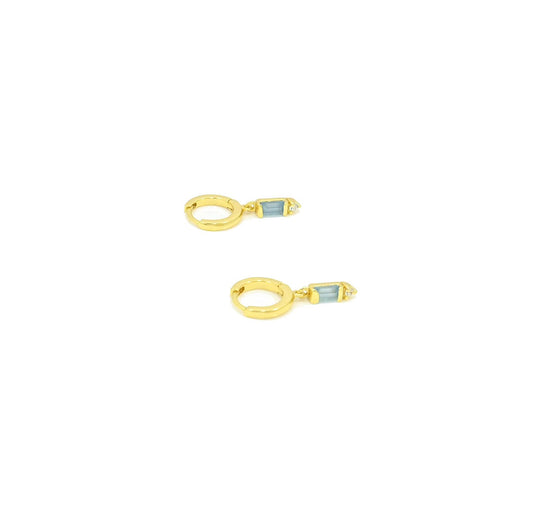 Schmuckoo Berlin - Ingrid Hoop Earrings Gold - Blue Chalcedony