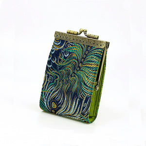 Cathayana - Navy and Gold Peacock Card Holder