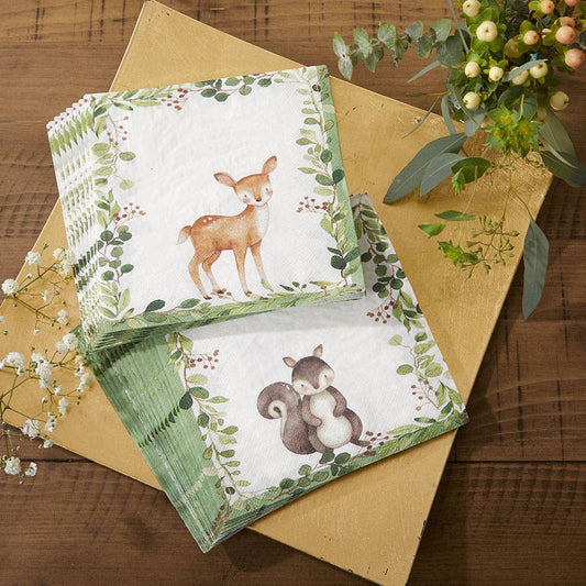 Kate Aspen - Woodland Baby 2 Ply Paper Napkins (Set of 30)