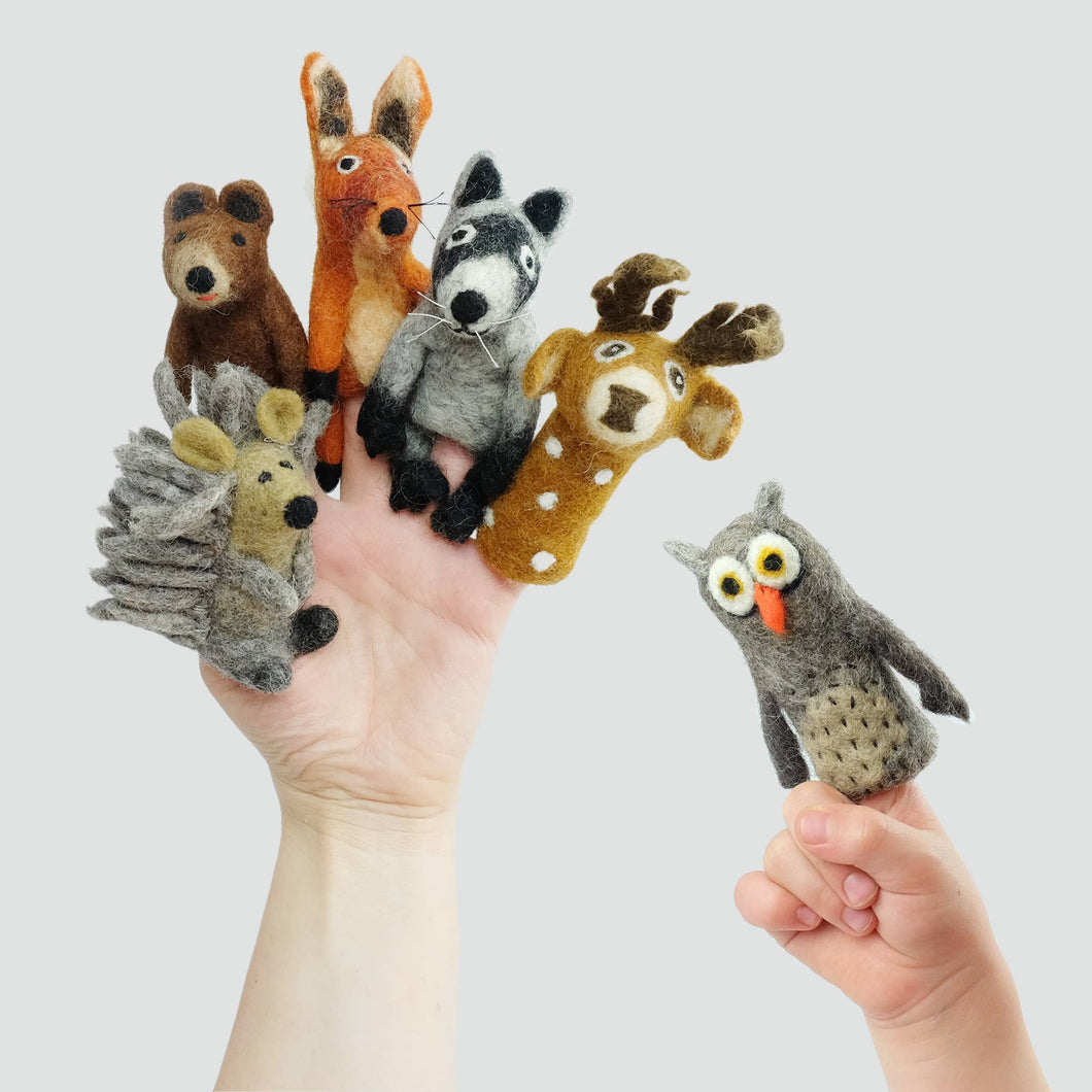 The Winding Road - Felt Finger Puppets  - Forest Friends Set of 6