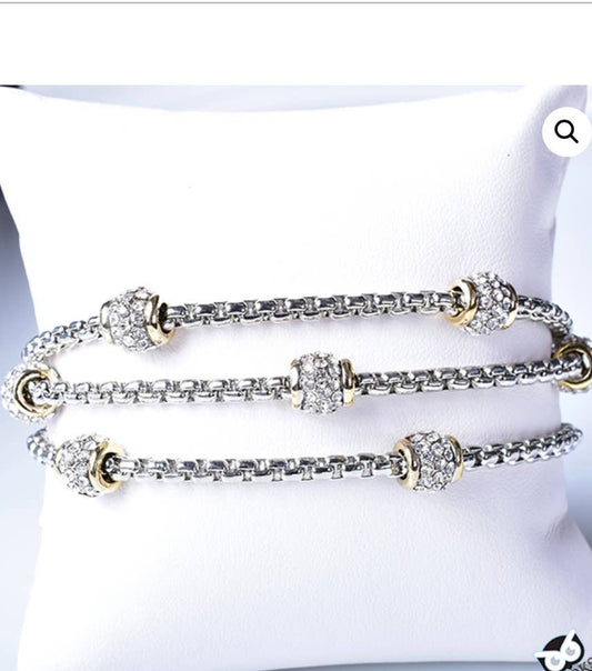 My Best Kept Jewelry - Two Tone Fireball Station Bracelet