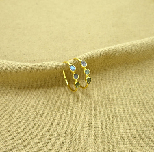 Schmuckoo Berlin - Spun of Gold Earrings - Labradorite