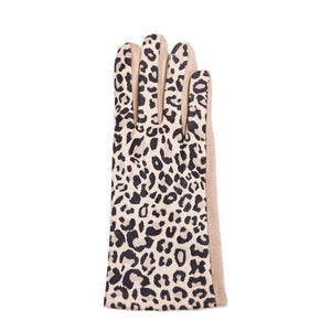 Top It Off - Leanne Gloves: Tan Leopard