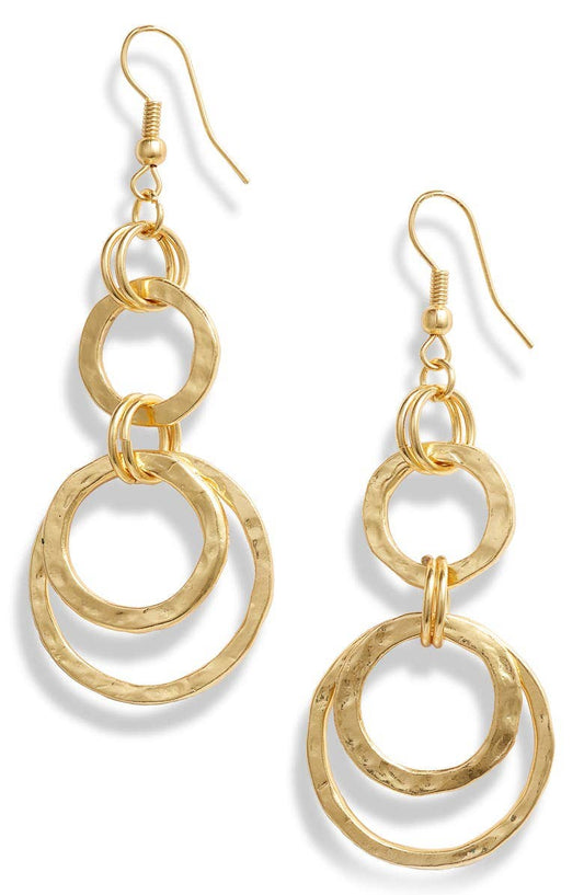 KARINE SULTAN - Petite circle dangle earring: Gold