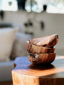 wood-cellar - Small Wooden Bowl, Charcuterie Bowl, Small Resin Dip Bowl