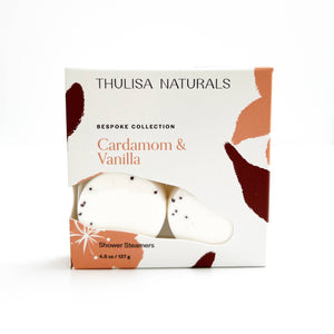 Thulisa Naturals | Bath + Body - Shower Steamers - Cardamom + Vanilla (Bespoke Collection)