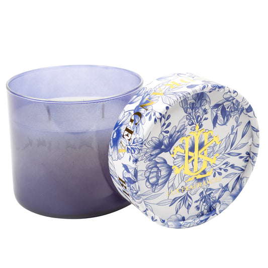 LUX FRAGRANCES - Blue Hydrangea 15 oz 2 wick Decorative Lid