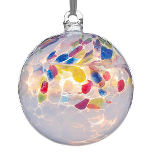 Sienna Glass - 10cm Friendship Ball - Primary White