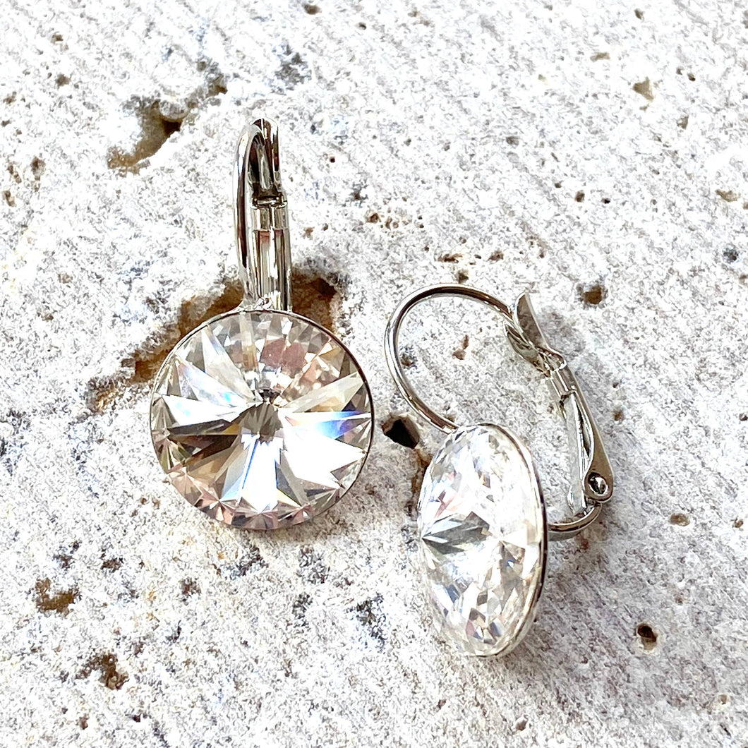 VB&CO Designs Handmade Jewelry - Clear Swarovski crystal earrings boutique. Bridal jewelry