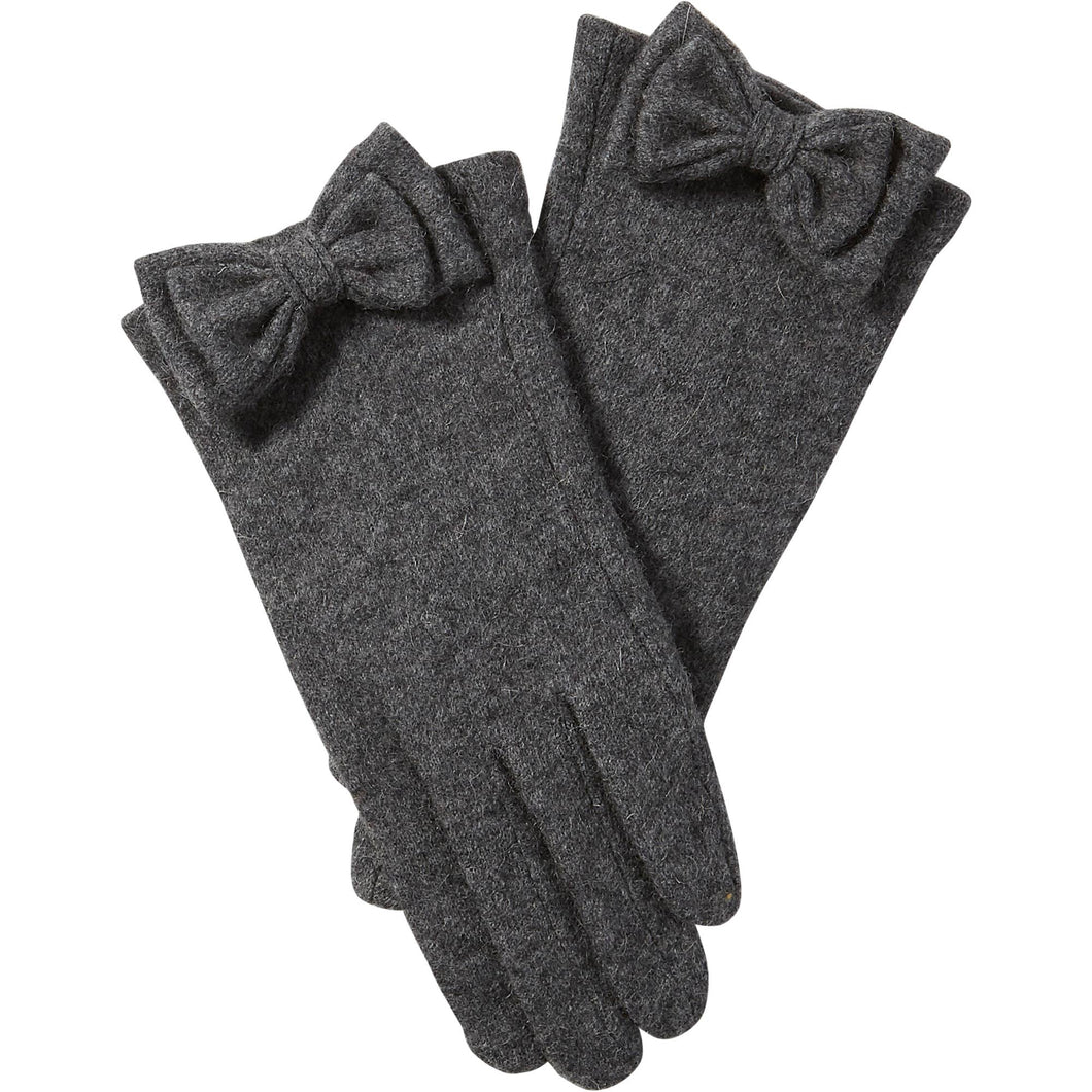 Hadley Wren - Gray Harper Wool Bow Gloves