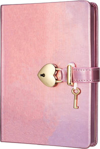 Heart Lock Journal for Girls with Key (Metallic Lilac)