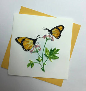 Poppin Cards and Gifts - Monarch Butterflies Quilled Card