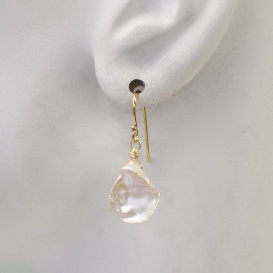 a.v. max - Keshi Pearl Royal Drop Earrings: White