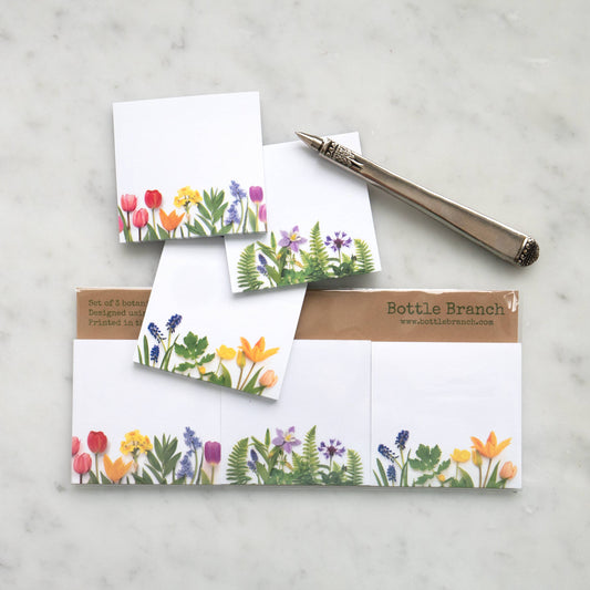 Bottle Branch - Sticky notes - 3 pack - Colorful Spring flowers
