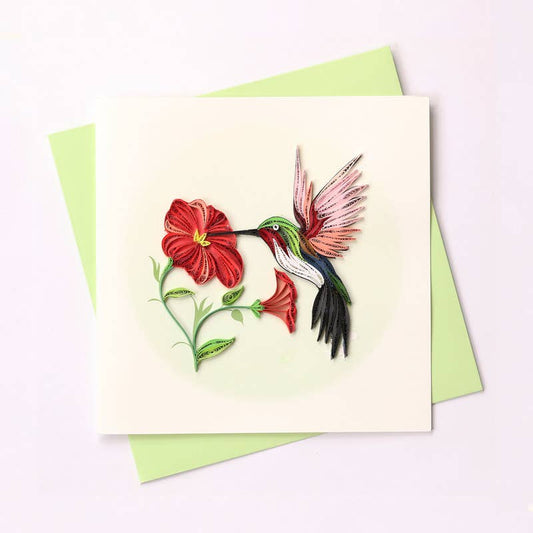 Poppin Cards and Gifts - Hummingbird Quilled Card