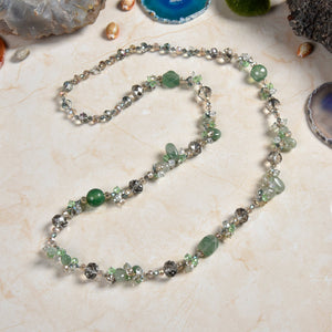 IST Jewelry - Green Aventurine and crystal necklace