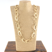 Load image into Gallery viewer, Pretty Persuasions - N23266 Long Textured Stainless Steel Link Chain Necklace