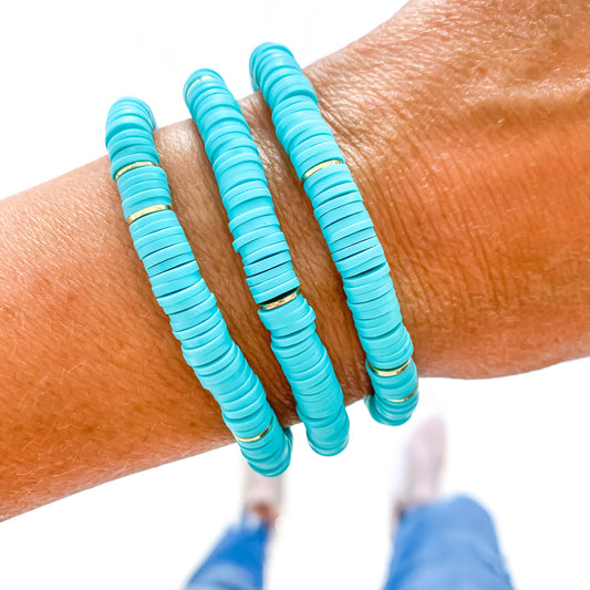 Savvy Bling - Sky Blue Heishi Bracelet