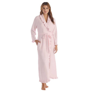 Softies - 51" Ruffle Chenille Robe: Light Pink / XL