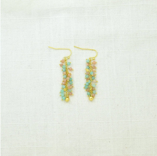 Schmuckoo Berlin - Daisee Earring Gold - Amazonite & Peach Moonstone