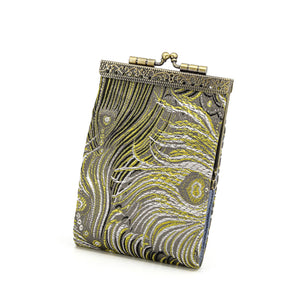 Cathayana - Brocade Peacock Feather Pattern Card Holder with RFID