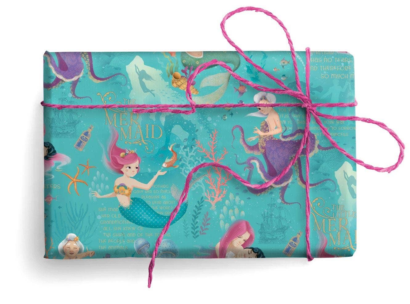 San Lorenzo Design - Florentine Wrapping Paper, Large Sheets 27.5 x 39 in.: Little Mermaid