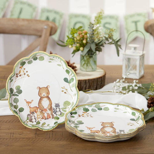 Kate Aspen - Woodland Baby 9 in. Premium Paper Plates (Set of 16)