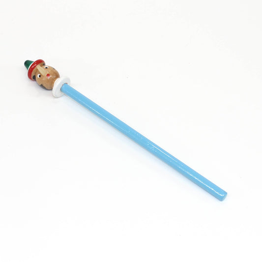 San Lorenzo Design - Pinocchio Wooden Pencil, Blue & Pink, Handmade, Vintage: BLUE