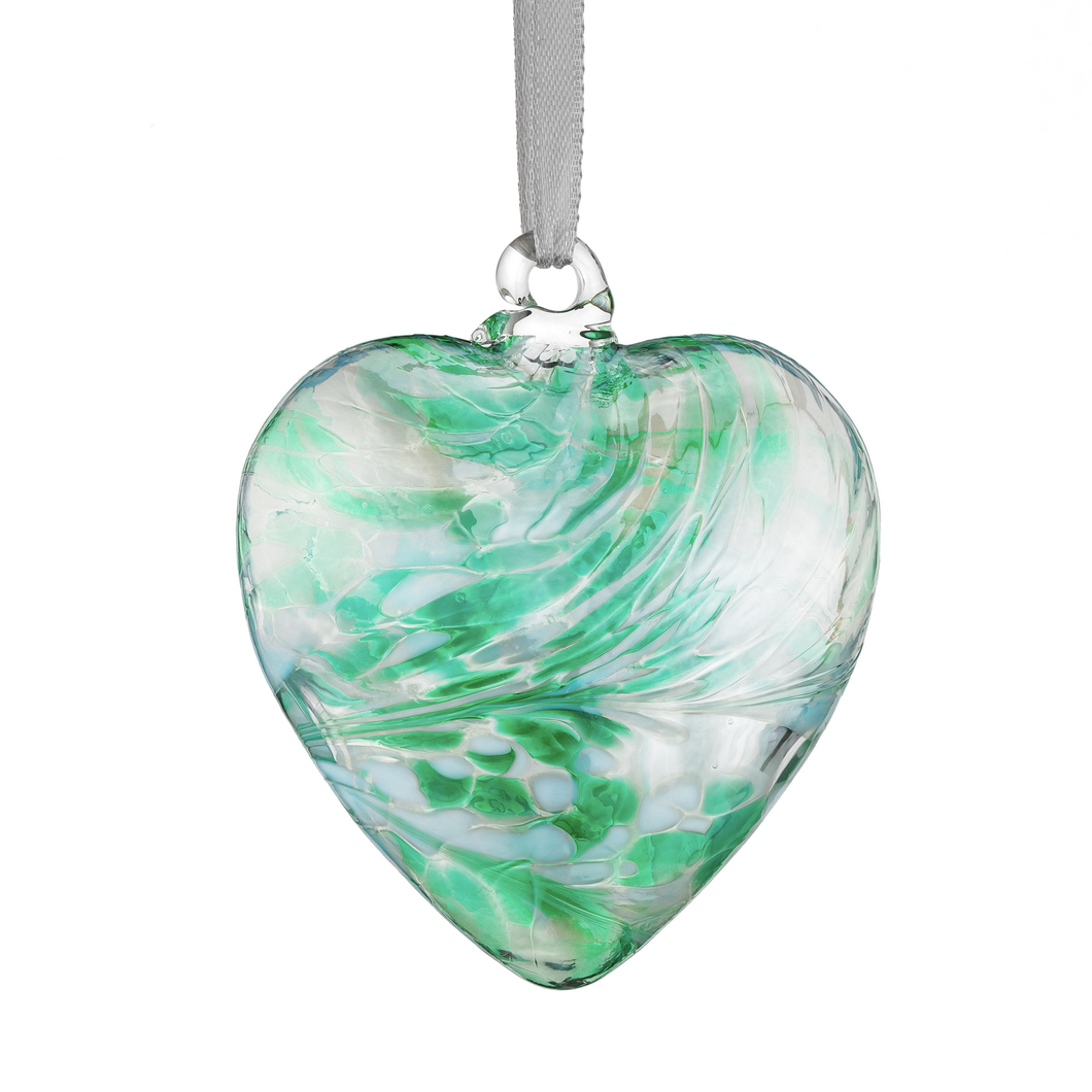 Sienna Glass - 8cm Friendship Heart - Green NEW!