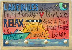 Sticks - "The Lake Rules" Key Ring Plaque