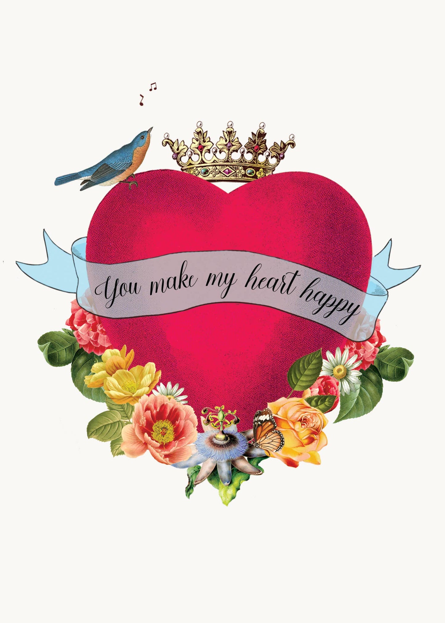 P. Flynn Design / Phun House - You make my heart happy 5x7 greeting card