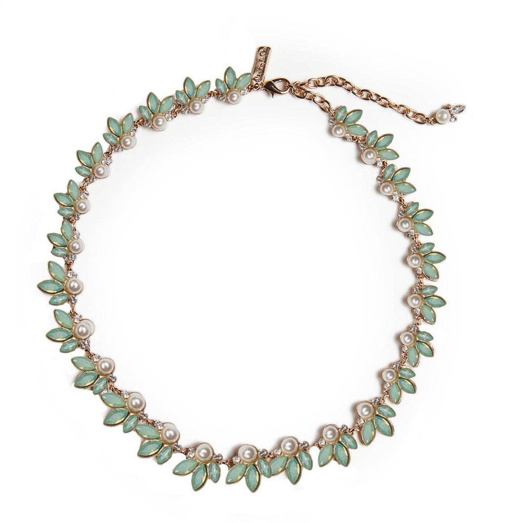 Lovett & Co - Leaf & Pearl Necklace (Pacific Opal)