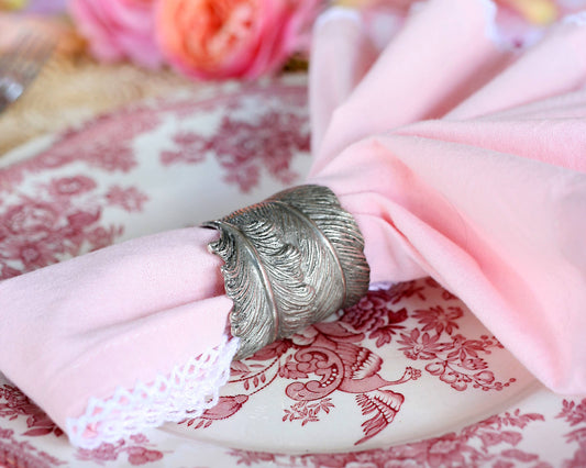 Vagabond House - Pewter Feather Napkin Ring