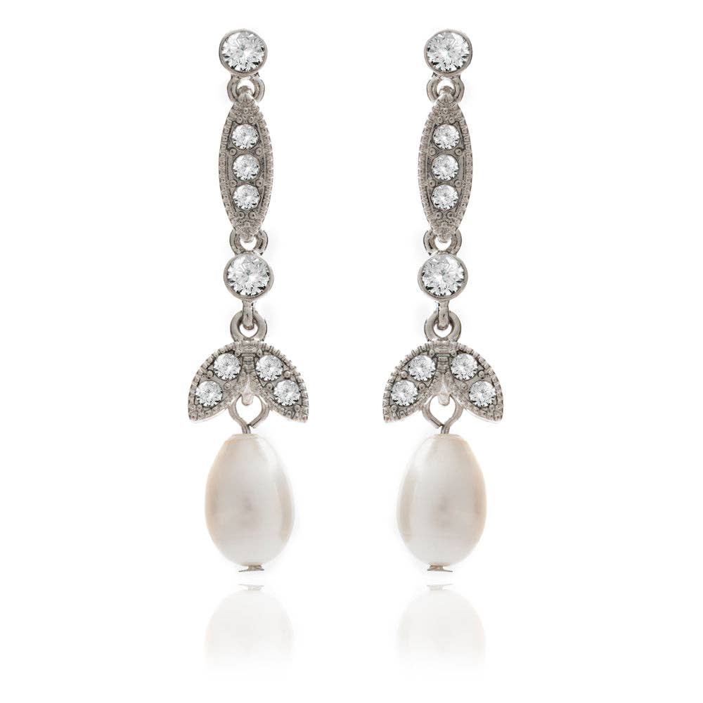 Lovett & Co - Lula Freshwater Pearl Drop Earrings: Silver