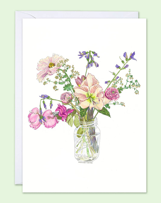 Vivid Cottage - Lilies & Roses - card