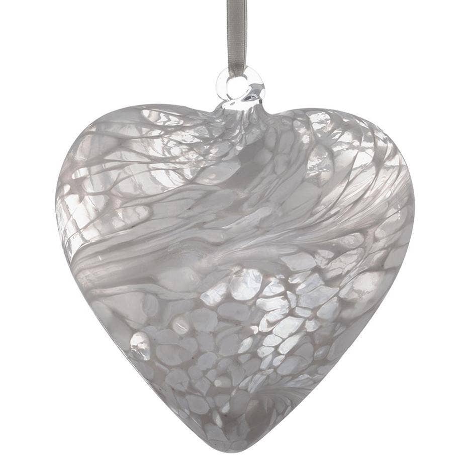 Sienna Glass - 8cm Friendship Heart - White