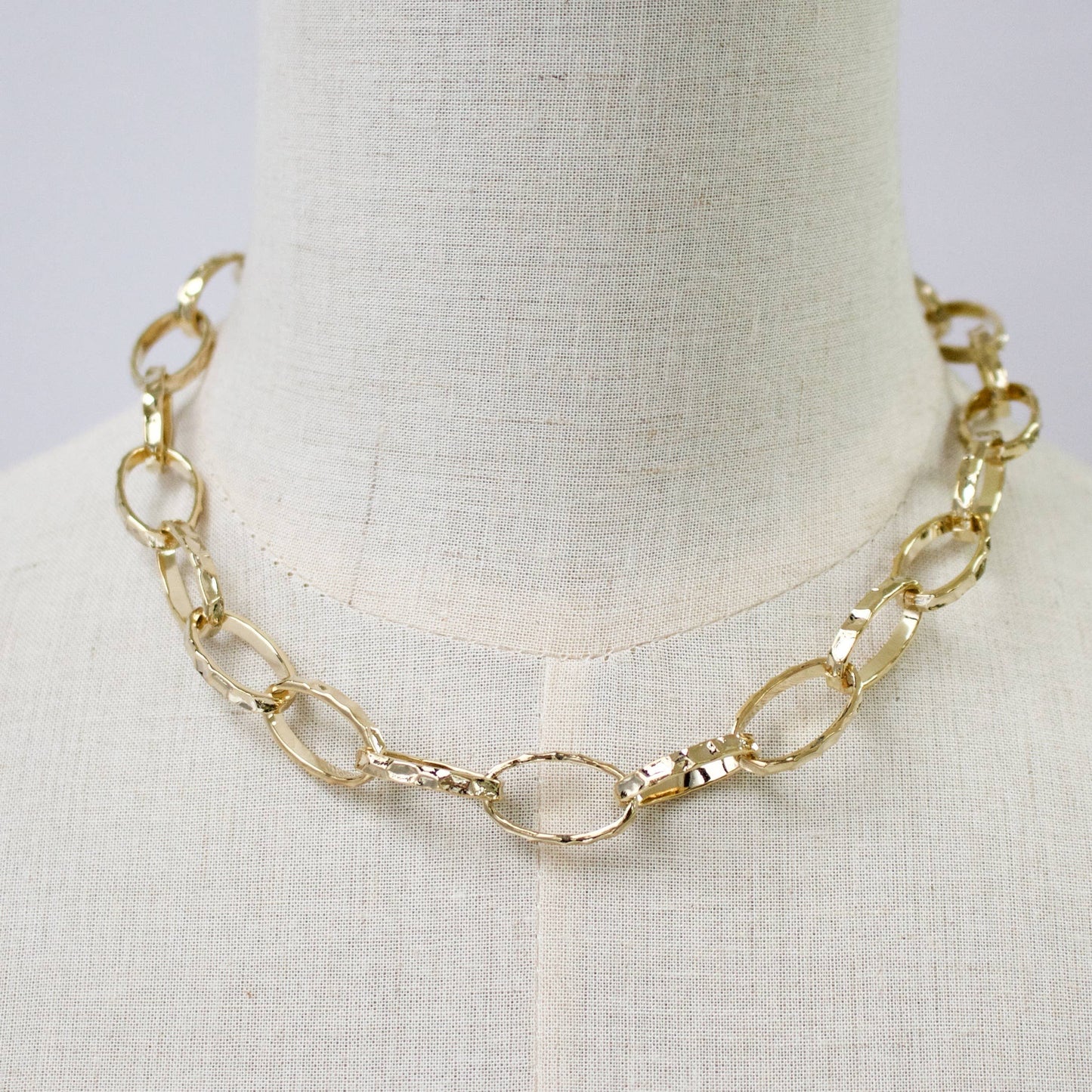 a.v. max - Alexis Hammered Statement Necklace: Gold