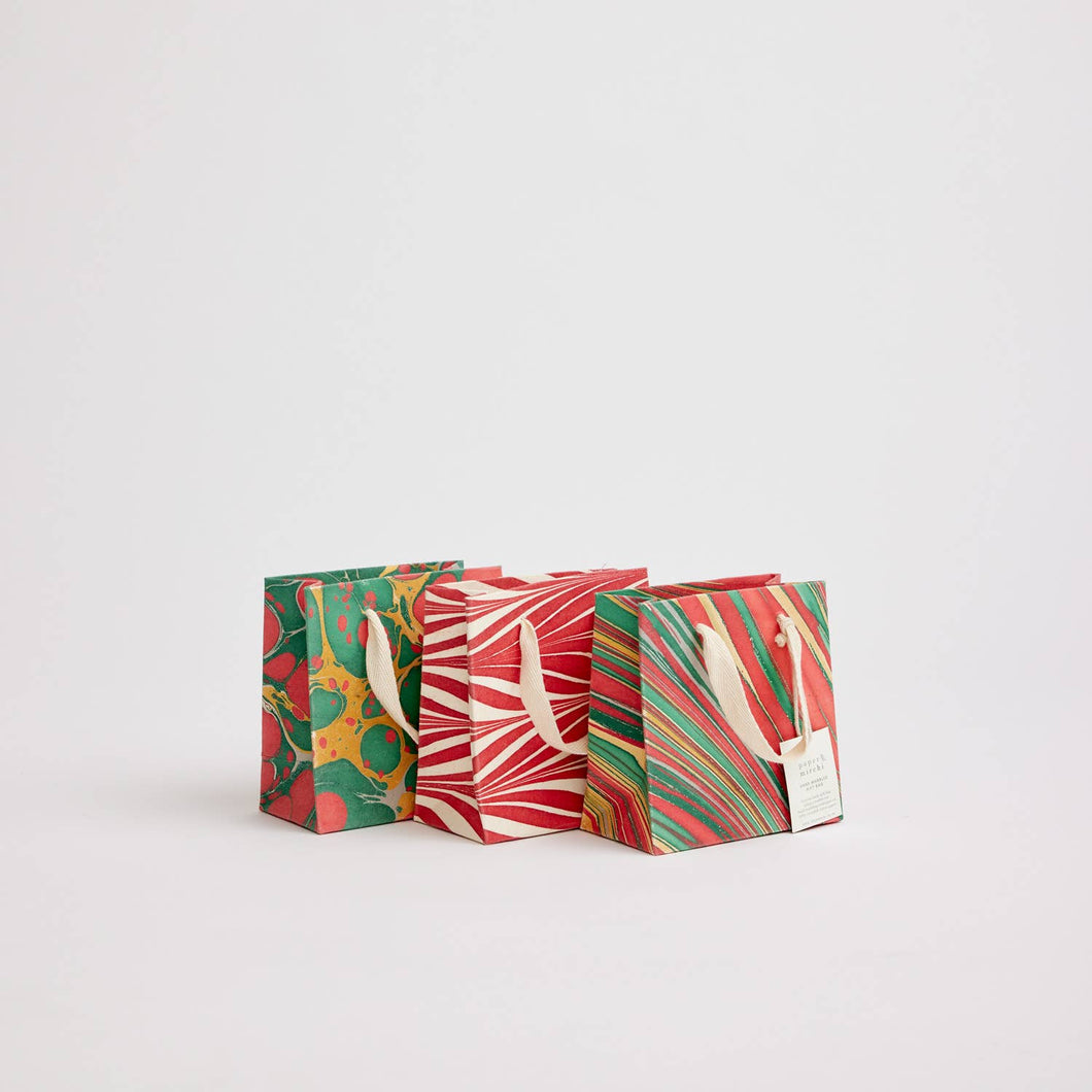 Paper Mirchi - Hand Marbled Gift Bags (Small) - Festive