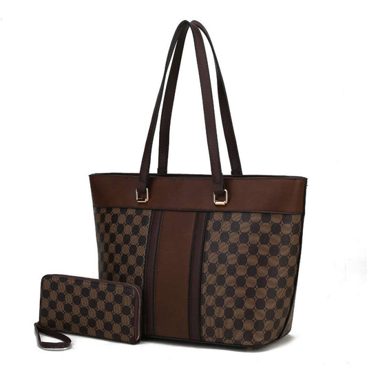 MKF Collection - Fabiola Tote Handbag with Wallet Vegan Leather Women by Mia: Coffee-Coffee