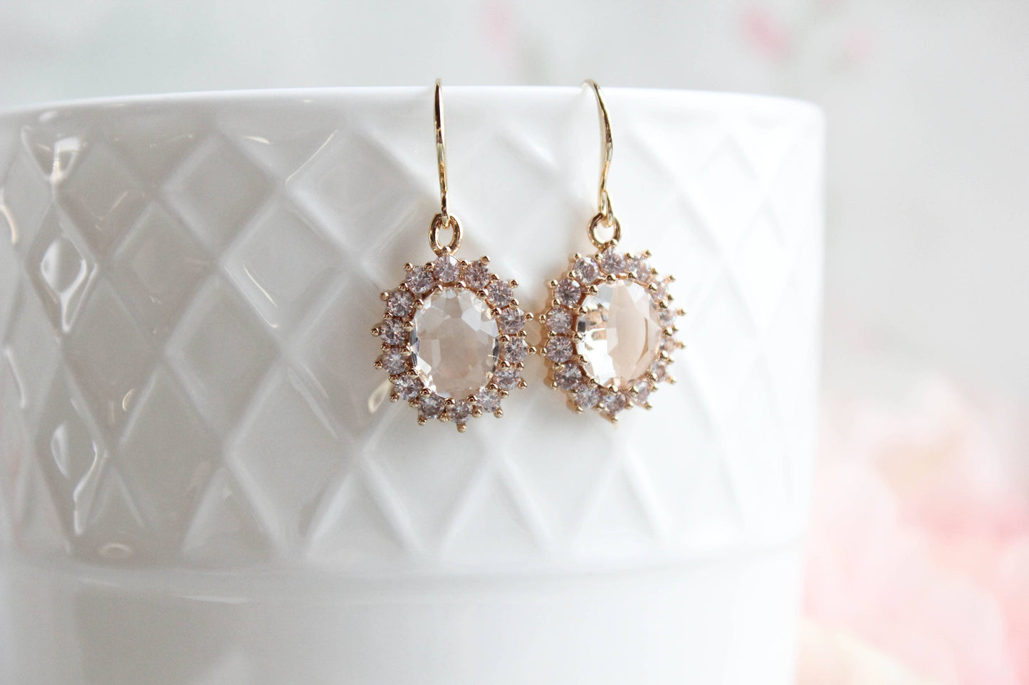 A Pocket of Posies - Sparkling Clear  Glass Earrings