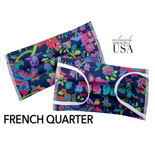 Snazzy and Co - Ships Today! Re-Usable 100% Cotton Face Mask - French Quarte