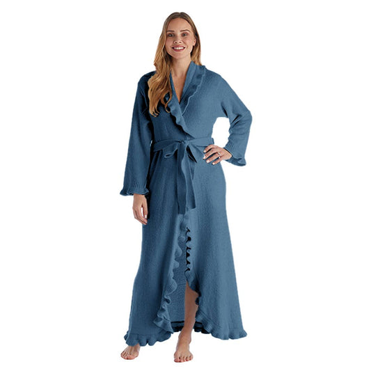 Softies - 51" Ruffle Chenille Robe:  Lake Blue