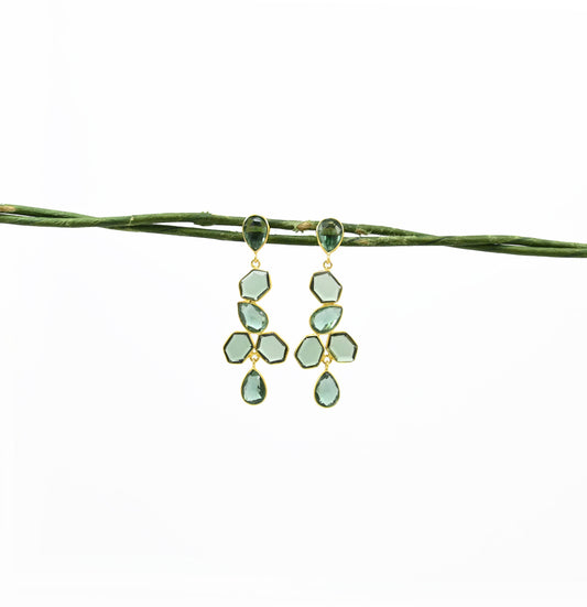 Schmuckoo Berlin - Futuristic Earring Gold - Green Tourmaline