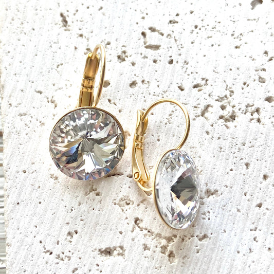 VB&CO Designs Handmade Jewelry - Crystal earrings matte gold boutique salon bridal jewelry