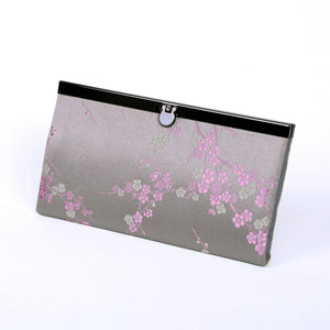 Cathayana - Gray Cherry Blossom Brocade Women’s Wallet,