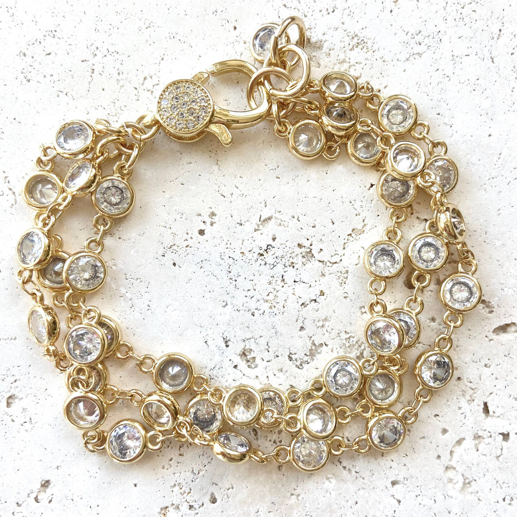 VB&CO Designs Handmade Jewelry - Triple layered crystal bracelet boutique salon jewelry spa