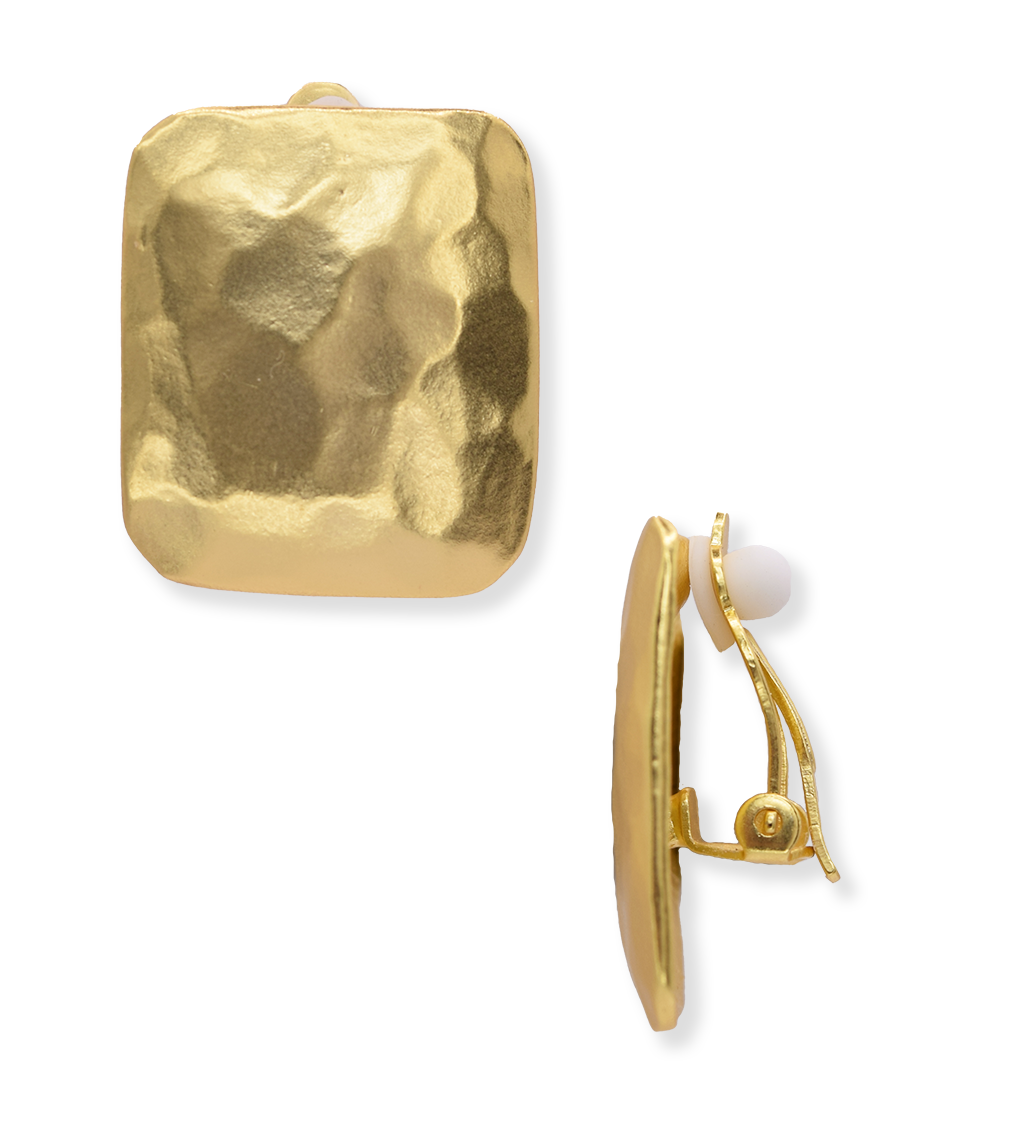 KARINE SULTAN - Textured Square Clip On: Gold