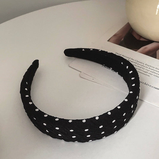 Cici’De Jewelry Amsterdam - Elegant polka dot hair band-white&black: Black